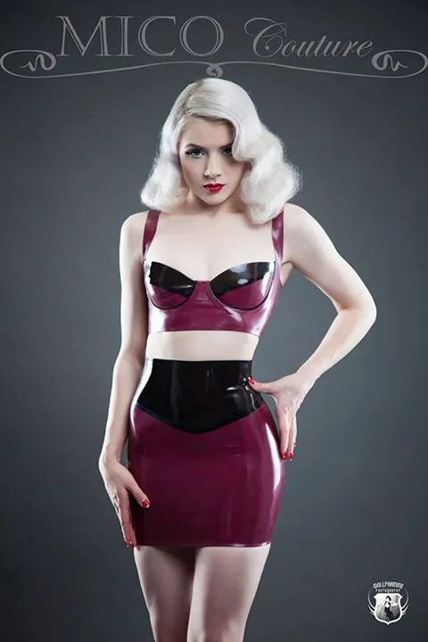 2 Tone Longline Latex Bra