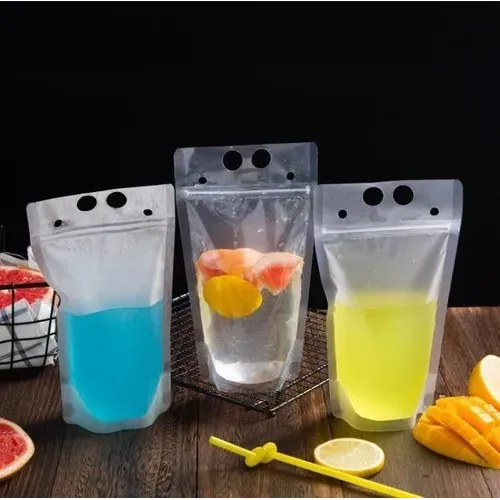 500ml Stand-Up Drink Pouches 13x23x4cm Reusable 100mic