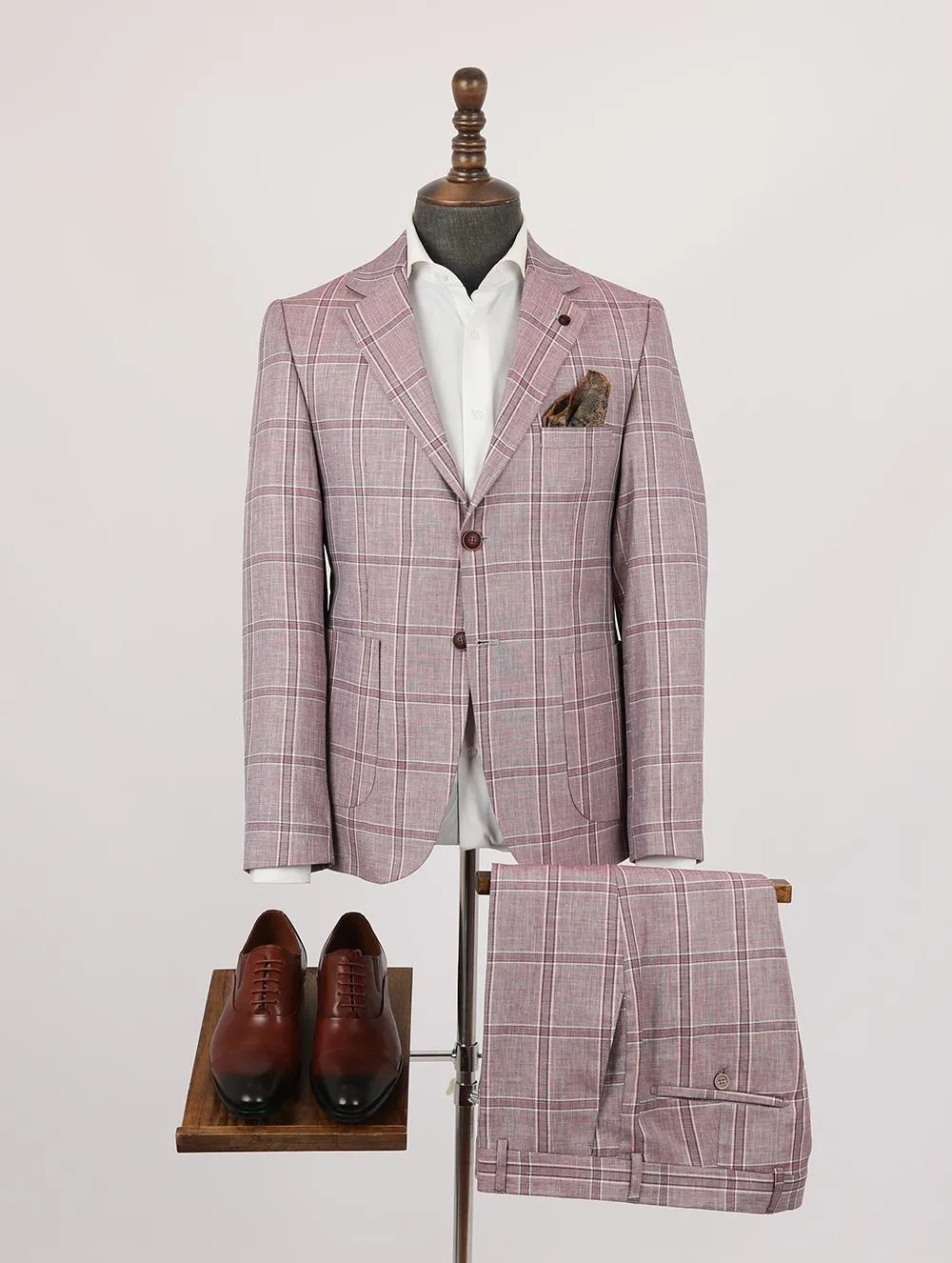 Alistair Pink Set Blazer Linen Suit