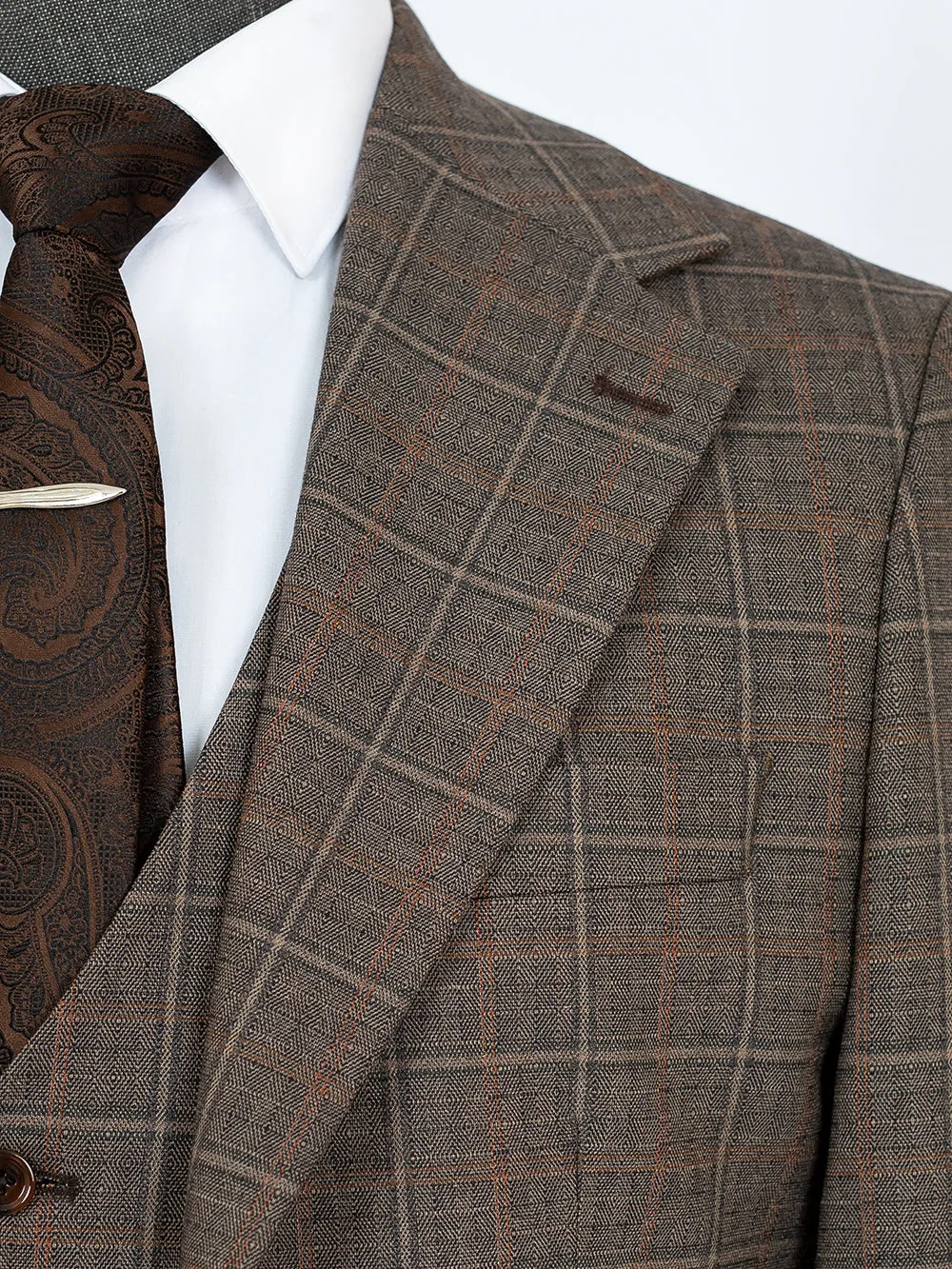 Ameer Brown Set Blazer Linen Suit