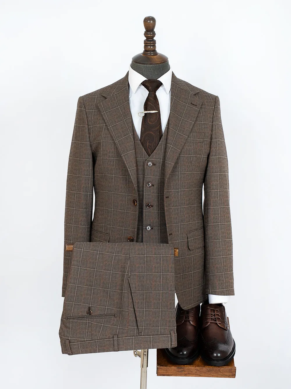 Ameer Brown Set Blazer Linen Suit