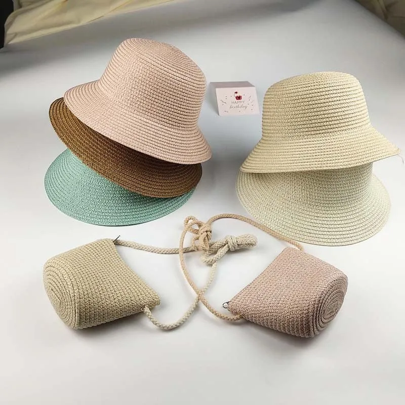 Baby Hat  and Mini Straw Bag