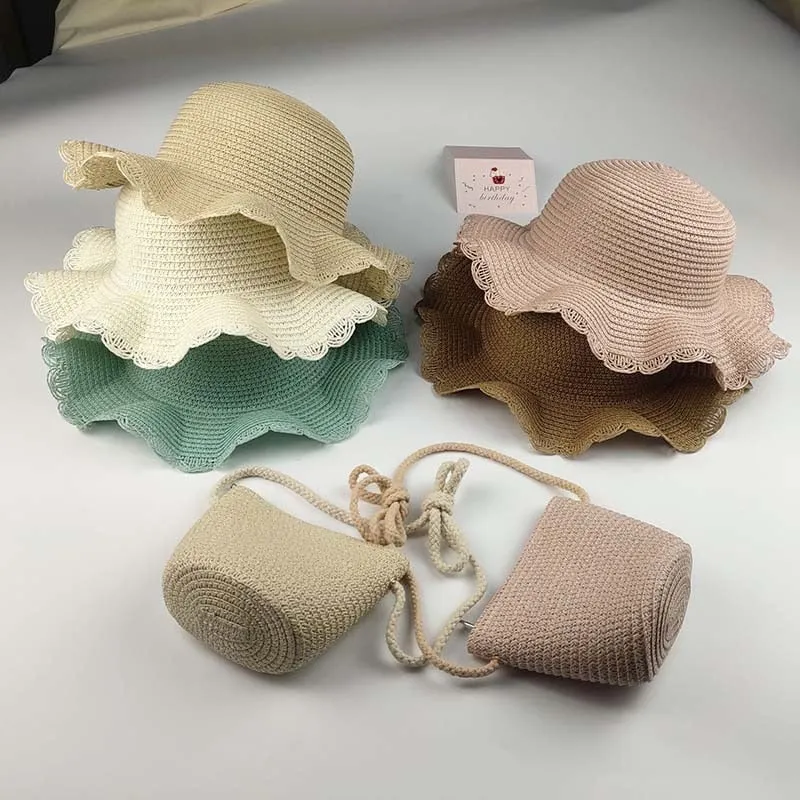 Baby Hat  and Mini Straw Bag