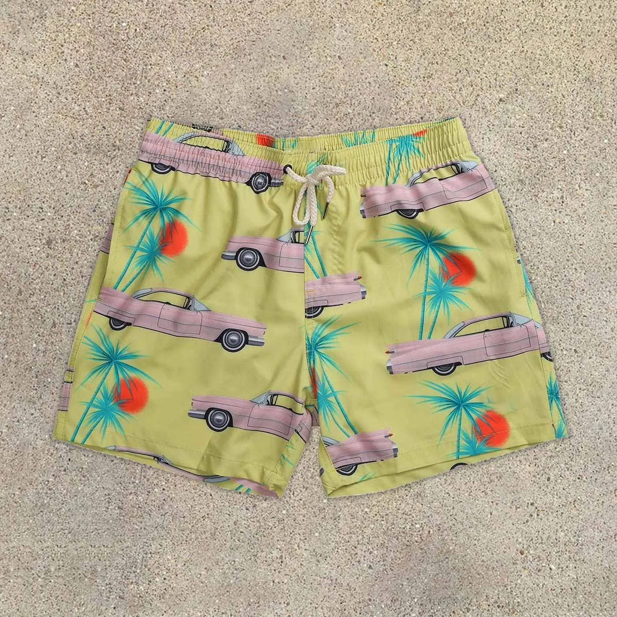 Beach resort style retro beach shorts