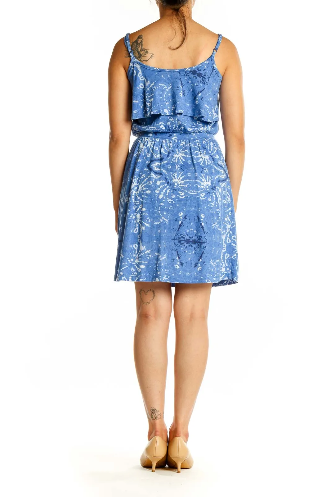 Blue Floral Ruffle Sundress