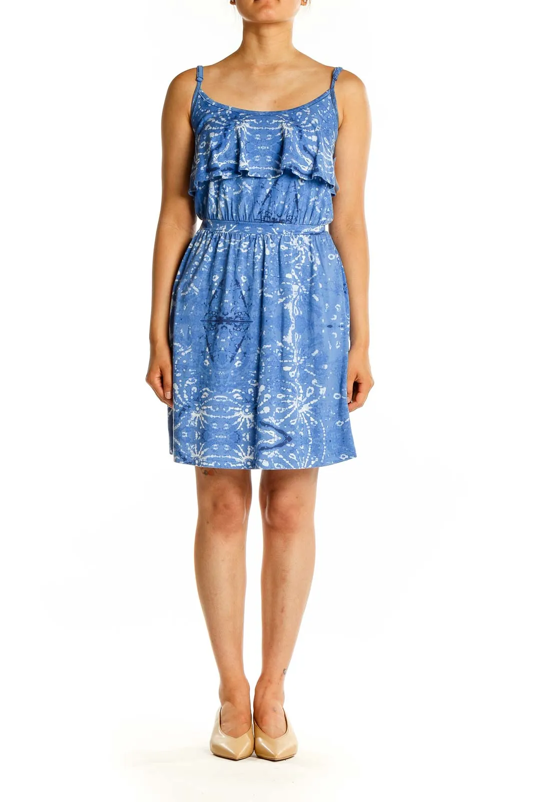 Blue Floral Ruffle Sundress