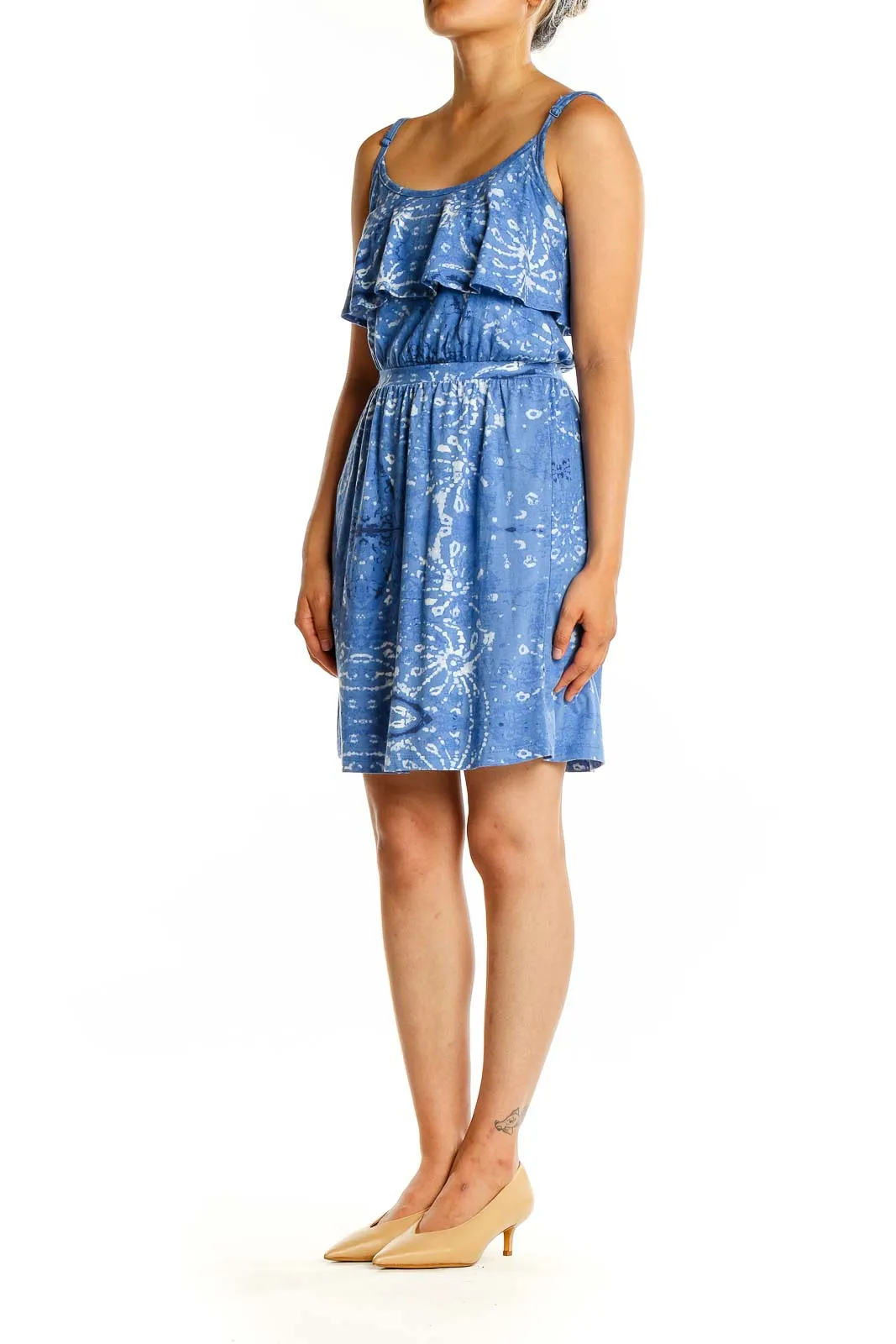 Blue Floral Ruffle Sundress