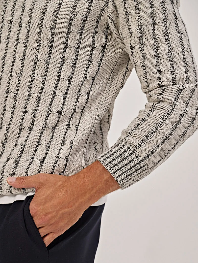 BRAIDED CREWNECK SWEATER