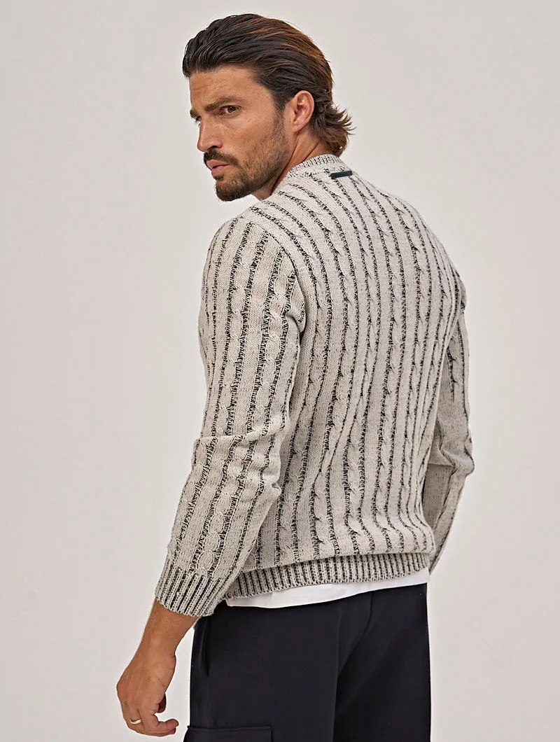 BRAIDED CREWNECK SWEATER