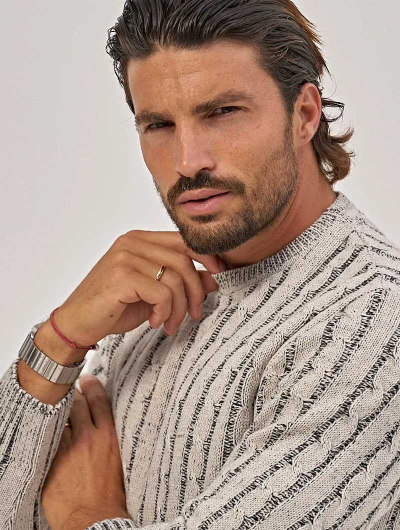 BRAIDED CREWNECK SWEATER