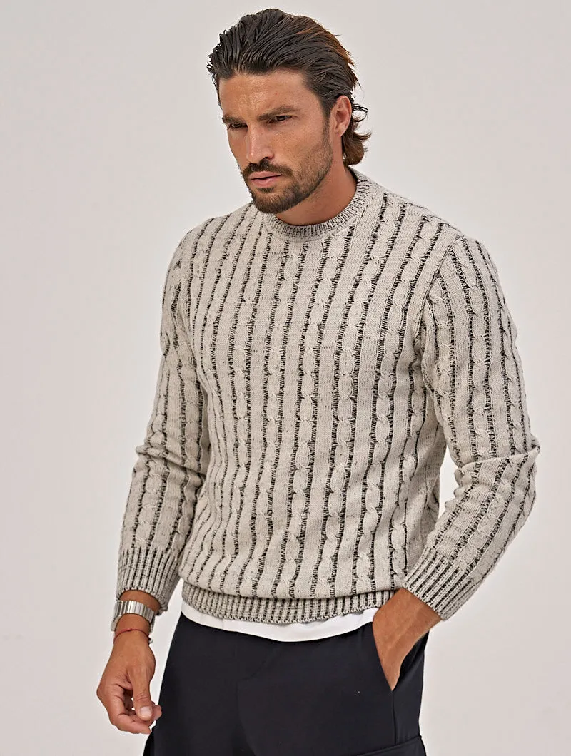 BRAIDED CREWNECK SWEATER