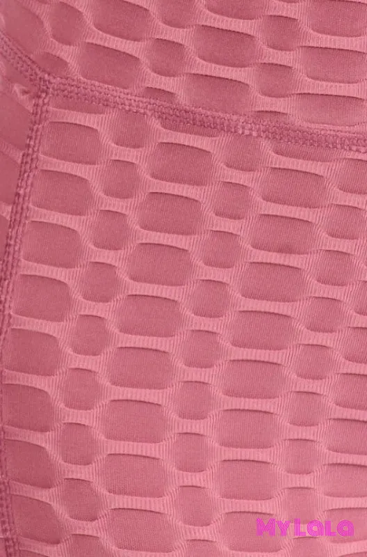 Capri - Pocketed Honeycomb Textured Booty Lift (Mauve)