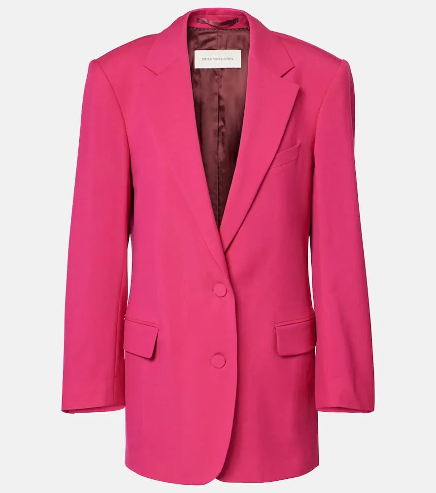 Dries Van Noten Oversized wool and mohair blazer