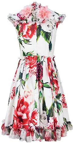 Floral Appliques Printed Mini Dress