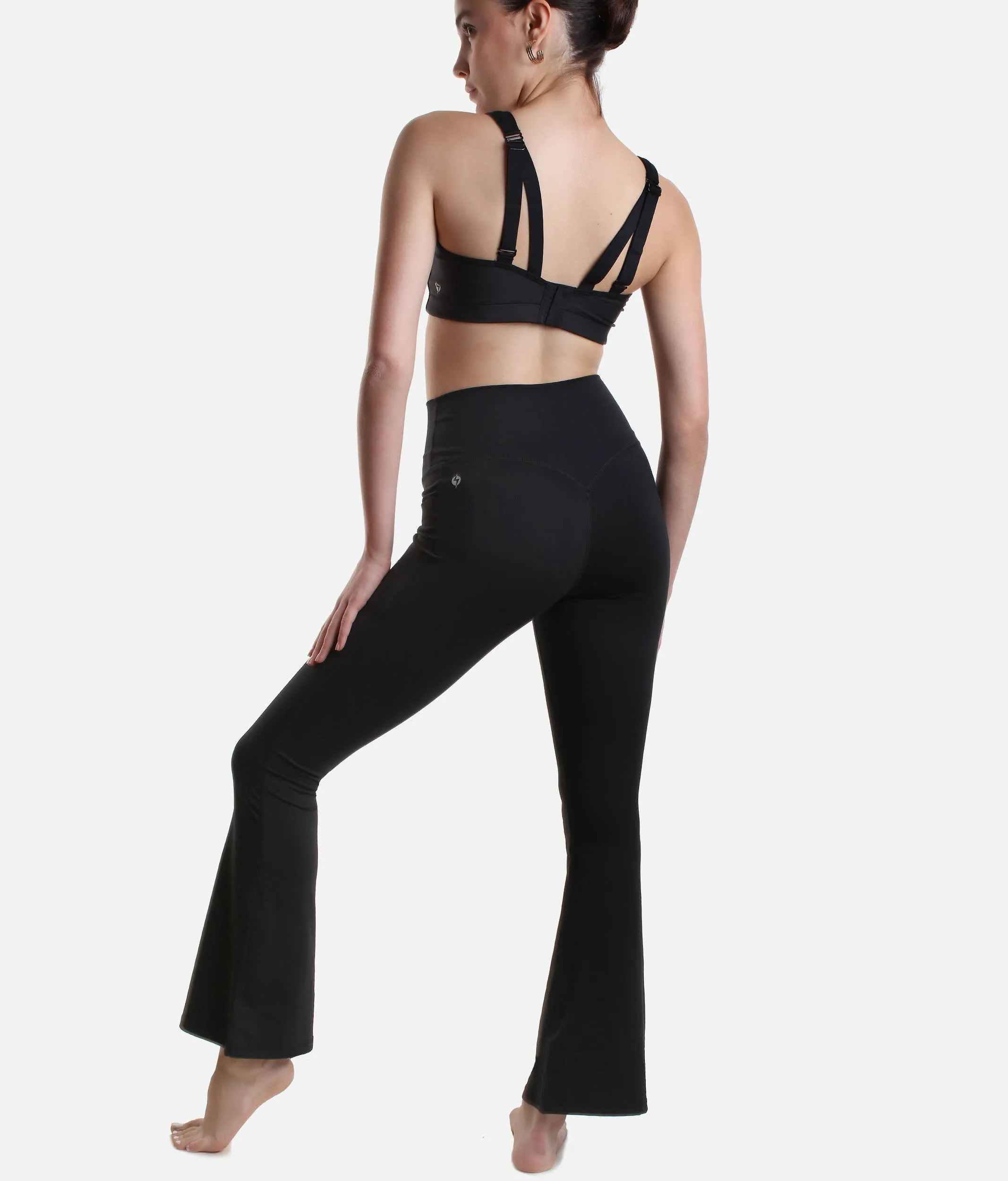 High-Waisted Flared Leggings with Sculpting Waistband