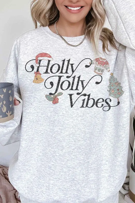HOLLY JOLLY VIBES OVERSIZED SWEATSHIRT
