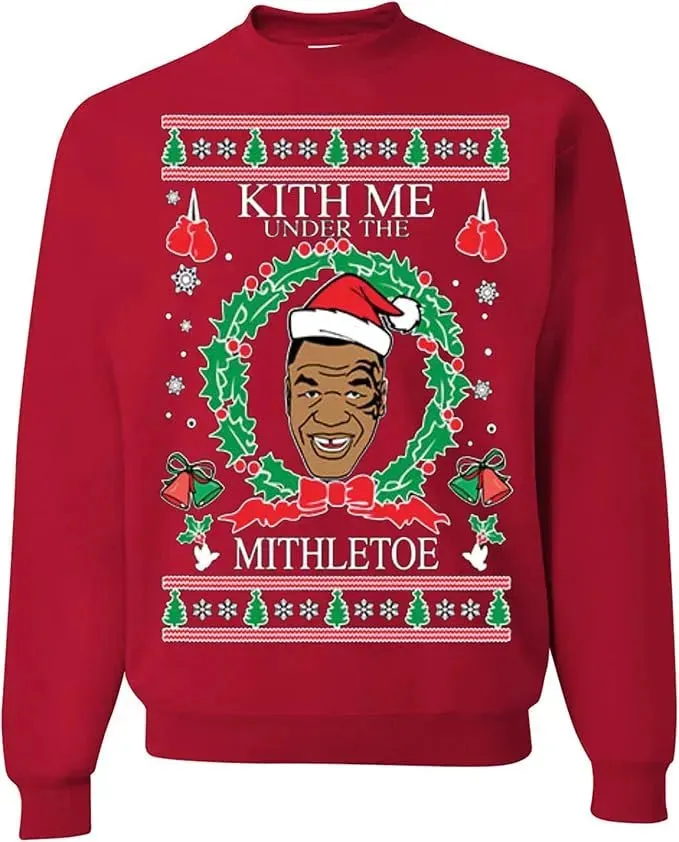 Kith Me Under The Mitheltoe Mike Tyson Ugly Christmas Graphic Crewneck Sweatshirt
