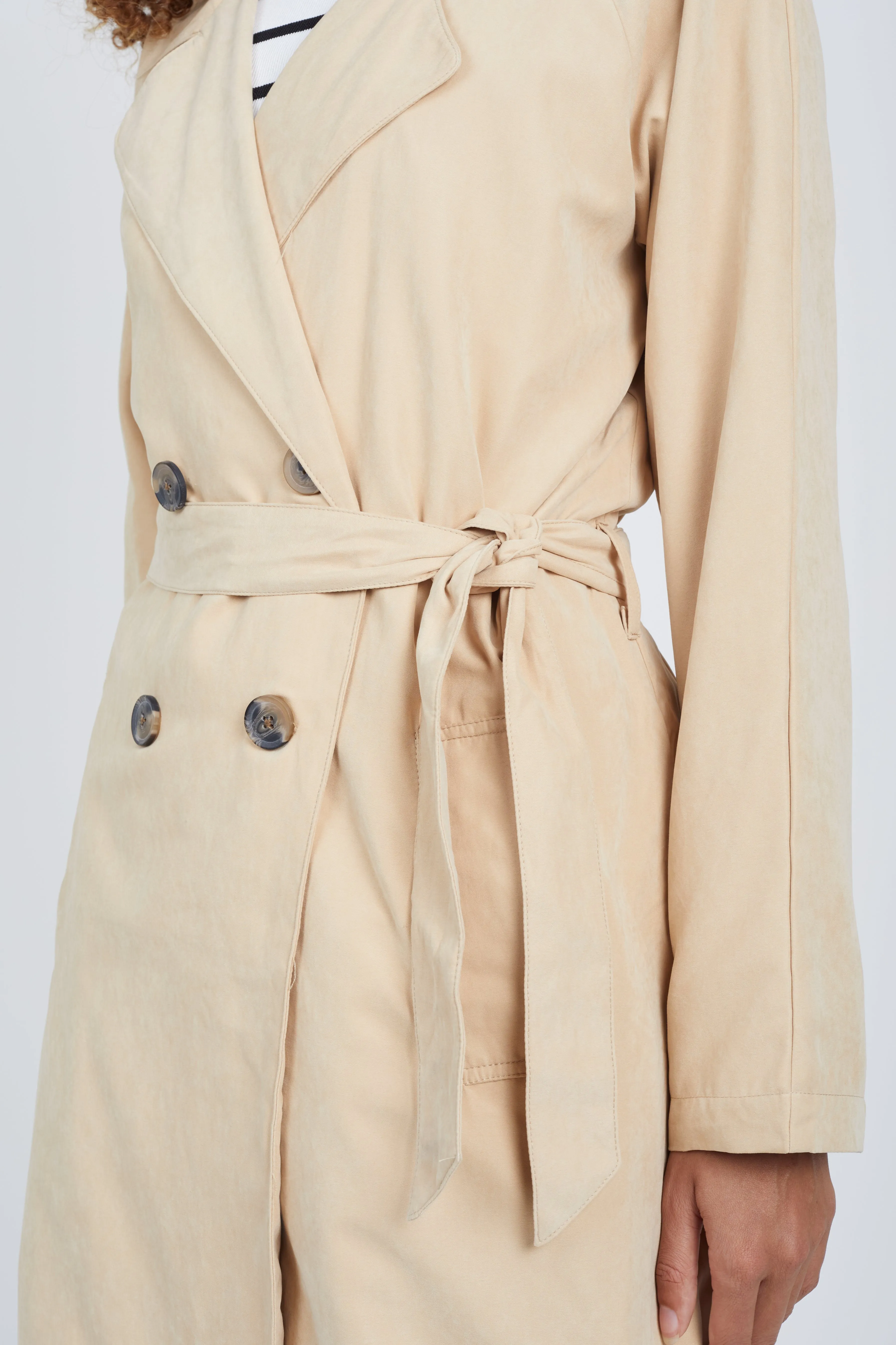 LONGLINE DOUBLE BREASTED MAX WITH TIE BELT