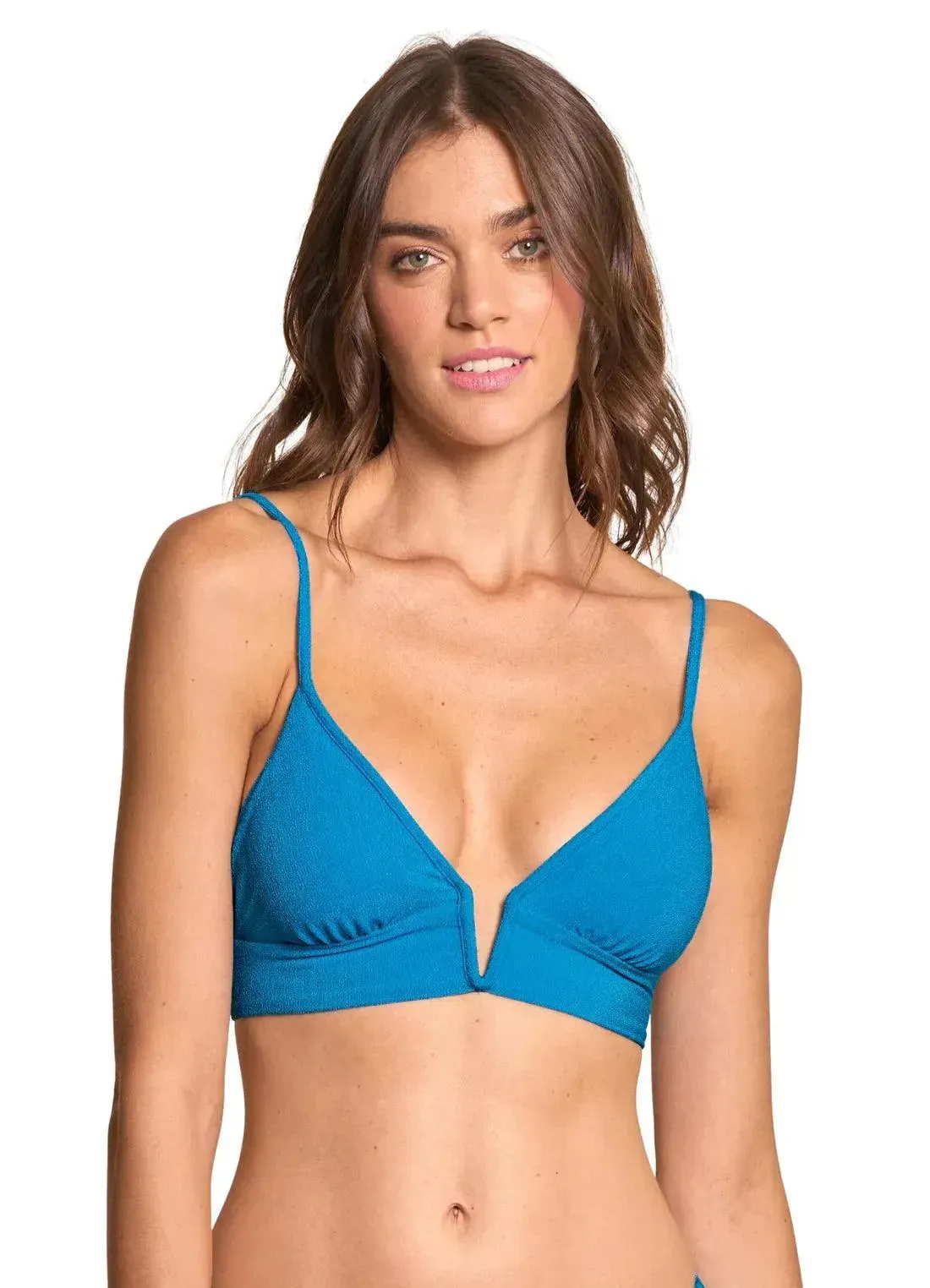 Maaji Women's Ocean Blue Parade Long Line Triangle Top Final Sale