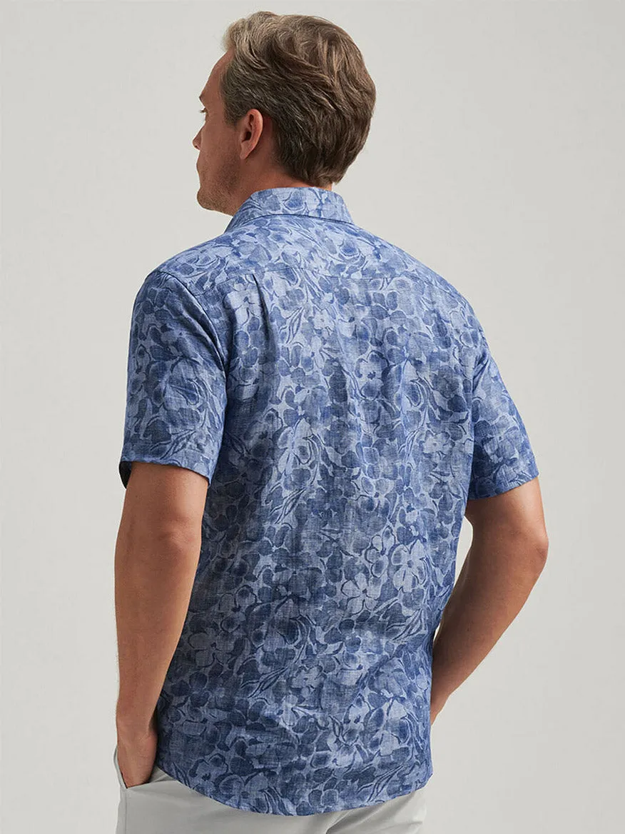 Peter Millar Amalfi Linen Sport Shirt in Indigo