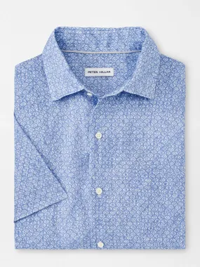 Peter Millar Champlain Linen Sport Shirt in Blue Freesia