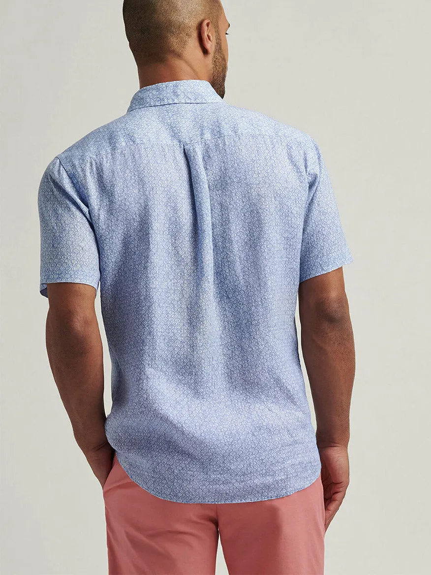Peter Millar Champlain Linen Sport Shirt in Blue Freesia