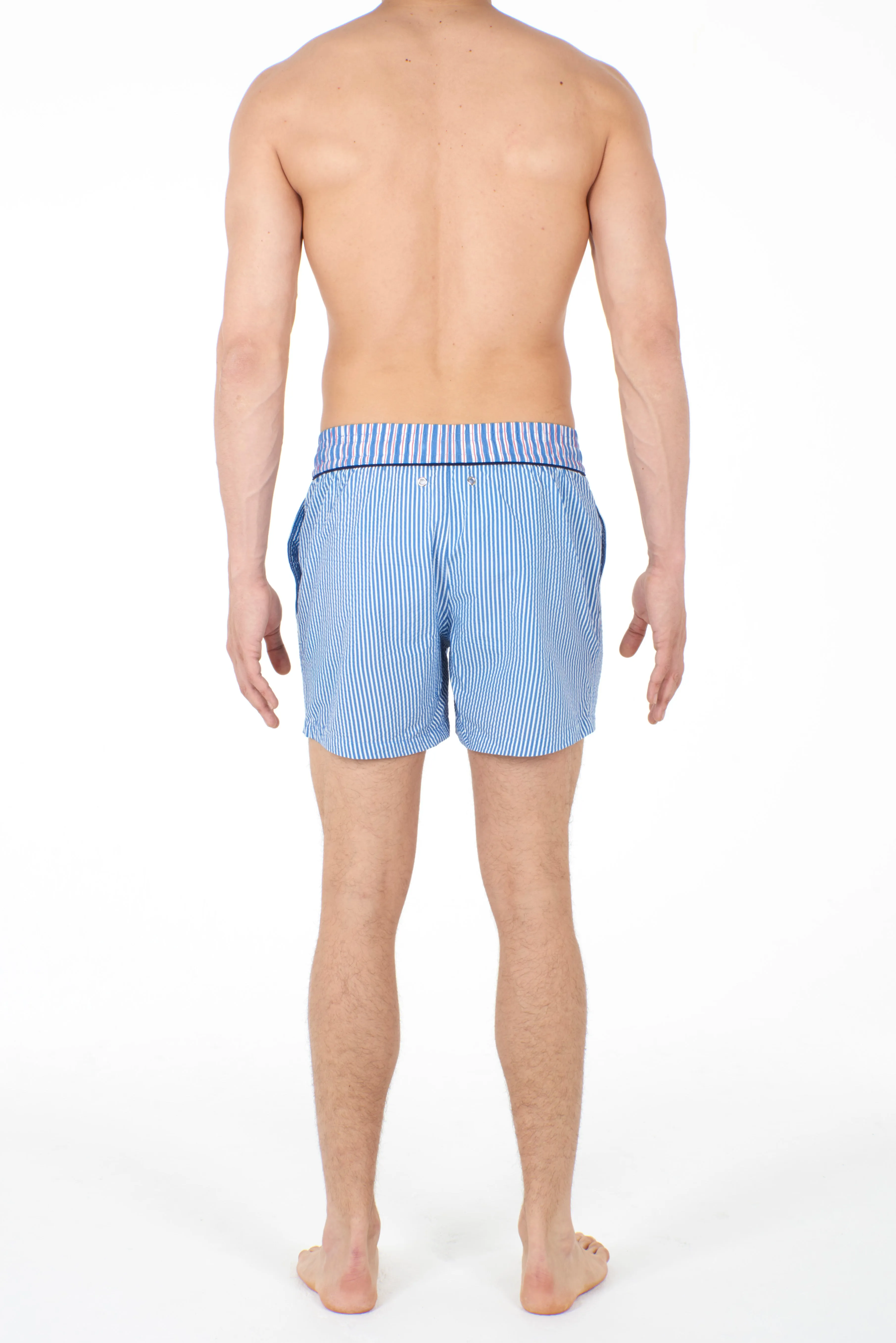 Preppy Beach Boxer | White/Blue 401282-Pw01