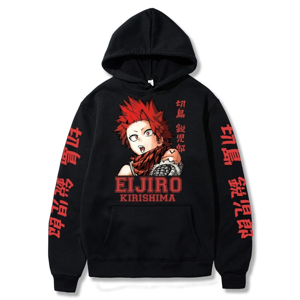 "HARD" - Kirishima MHA Anime Oversized Hoodies | 4 Colors