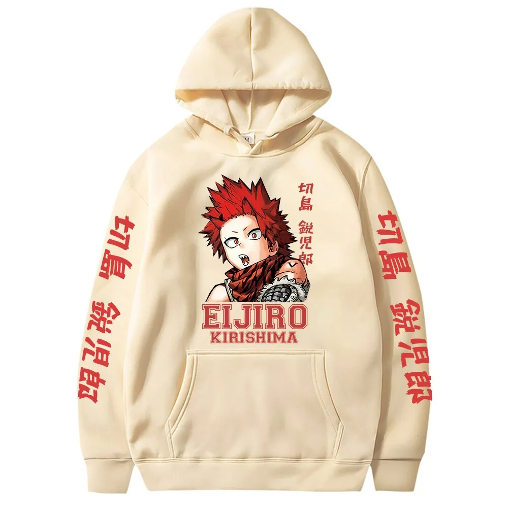 "HARD" - Kirishima MHA Anime Oversized Hoodies | 4 Colors