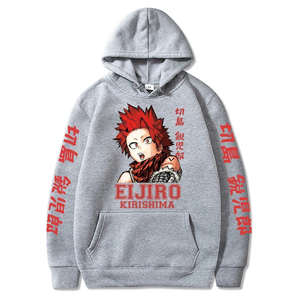 "HARD" - Kirishima MHA Anime Oversized Hoodies | 4 Colors