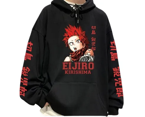 "HARD" - Kirishima MHA Anime Oversized Hoodies | 4 Colors