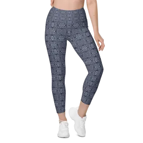 Recursia Indranet Leggings With Pockets In Blue