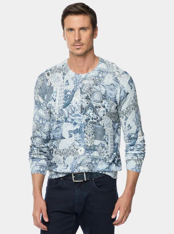 Robert Grahama Long Sleeve Knit Valtos | Blue