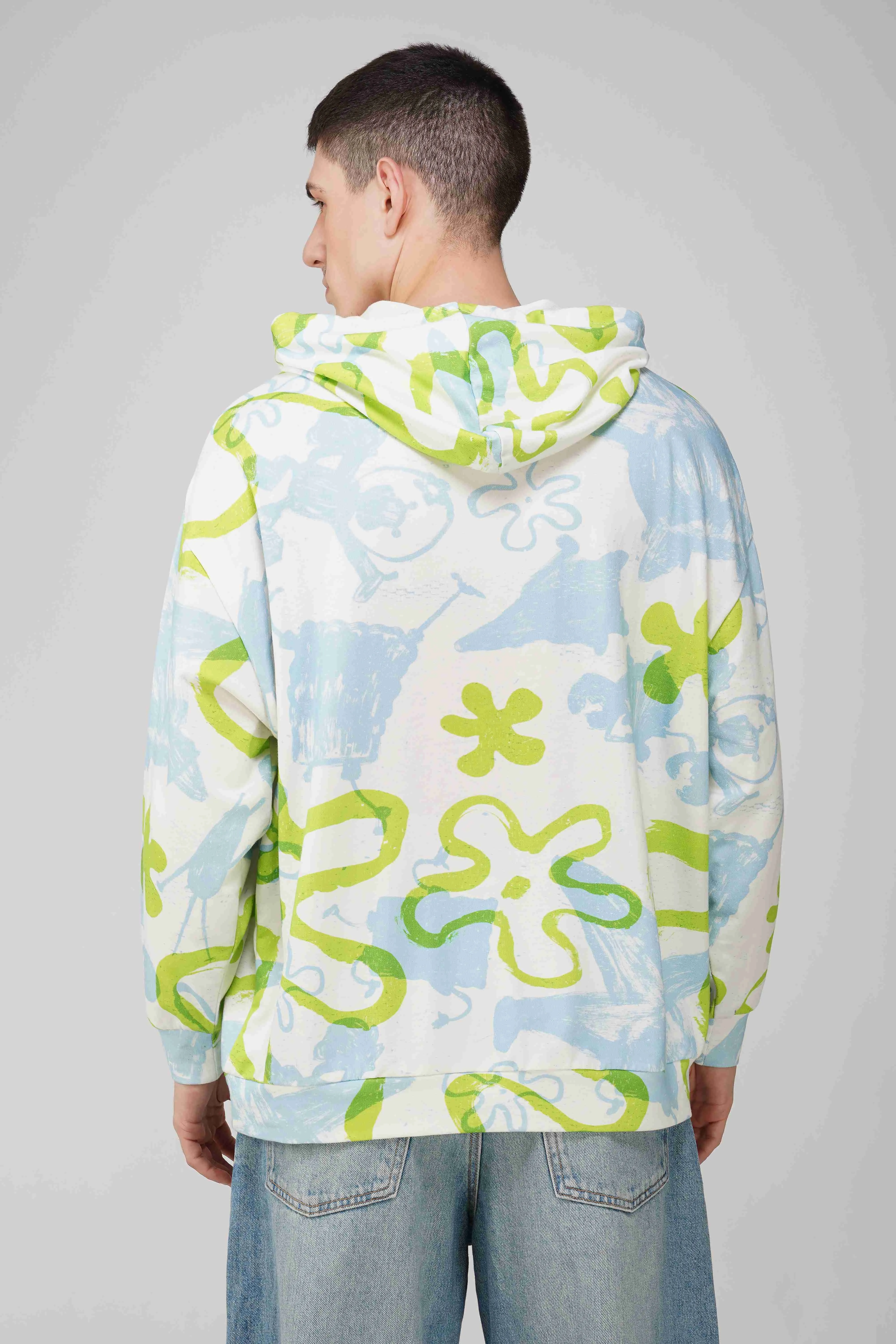 Spongebob Printed Oversized Men's Hoodie