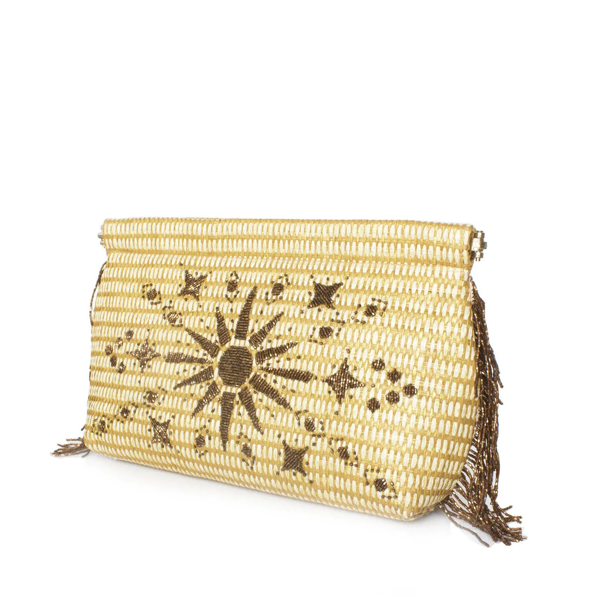 SUNRISE ON GOLD STRAW CLIPBAG