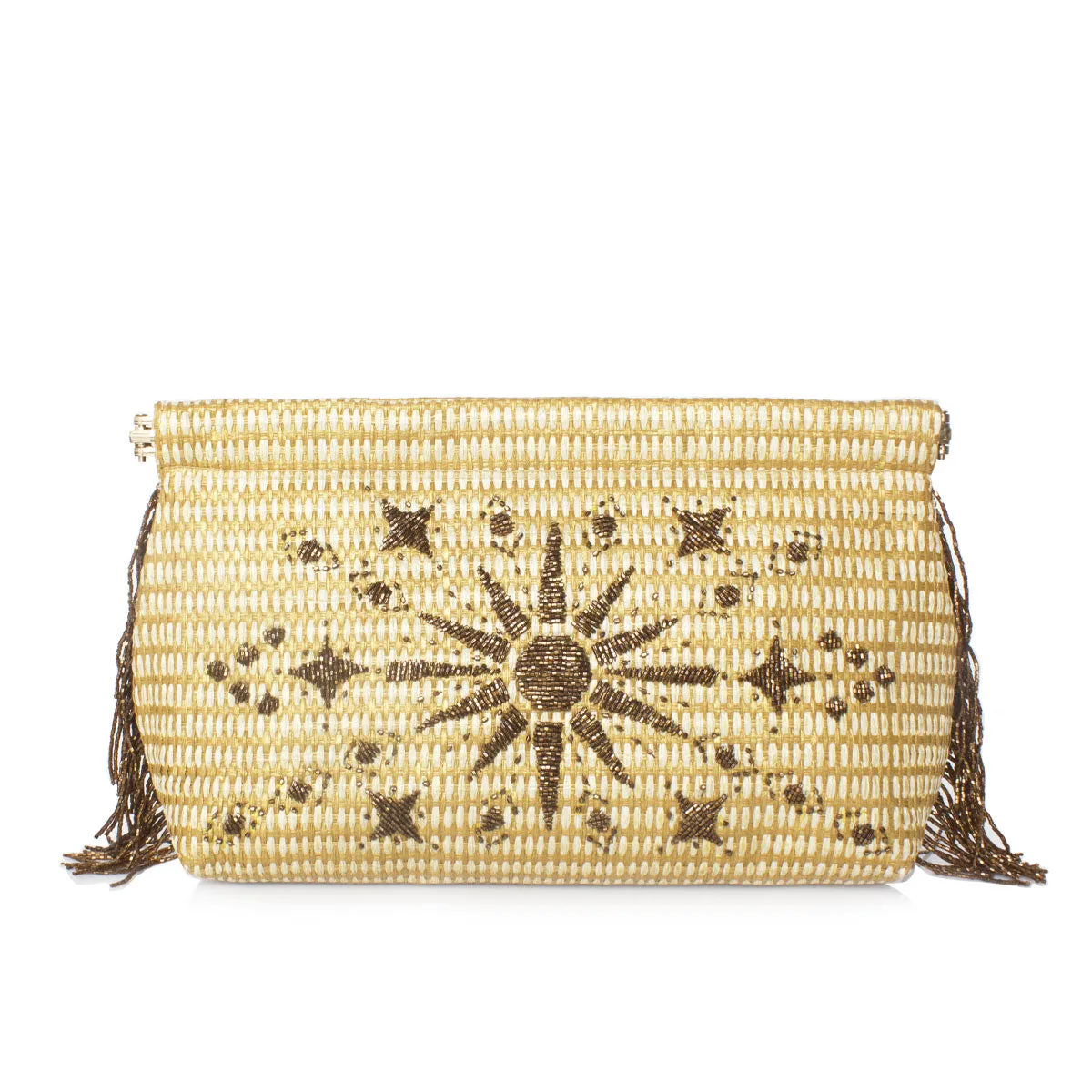 SUNRISE ON GOLD STRAW CLIPBAG