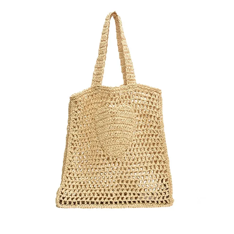 UAKISS  -  Summer Hollow Out Straw Bags for Women Handmade Beach Bags 2024 Korean Fashion Rattan Woven Handbags Travel Shoulder Bags